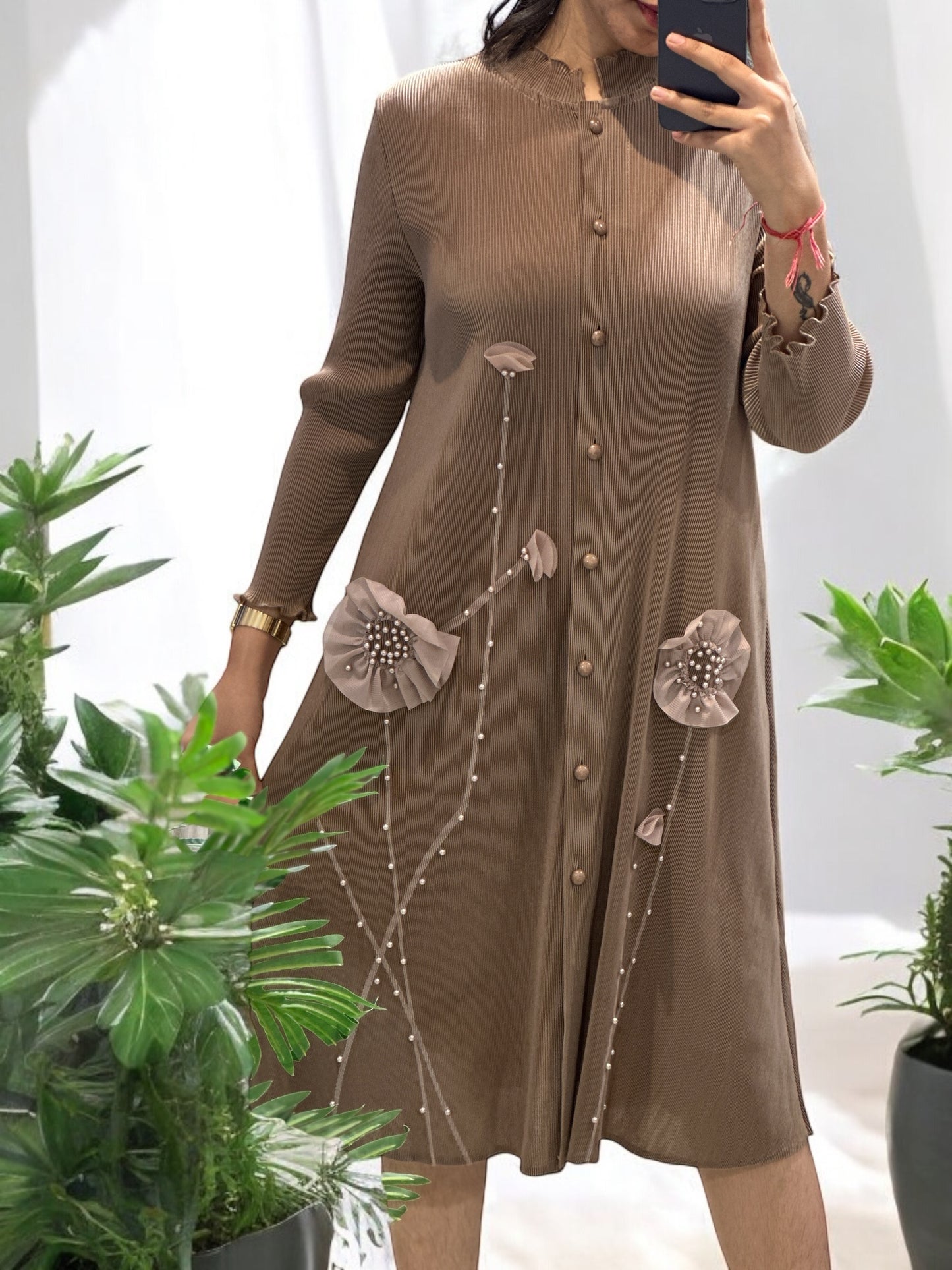 Aurelia Shirt Dress-Brown
