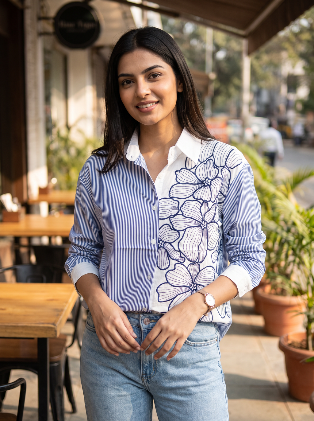 Floral Embroidered Shirt
