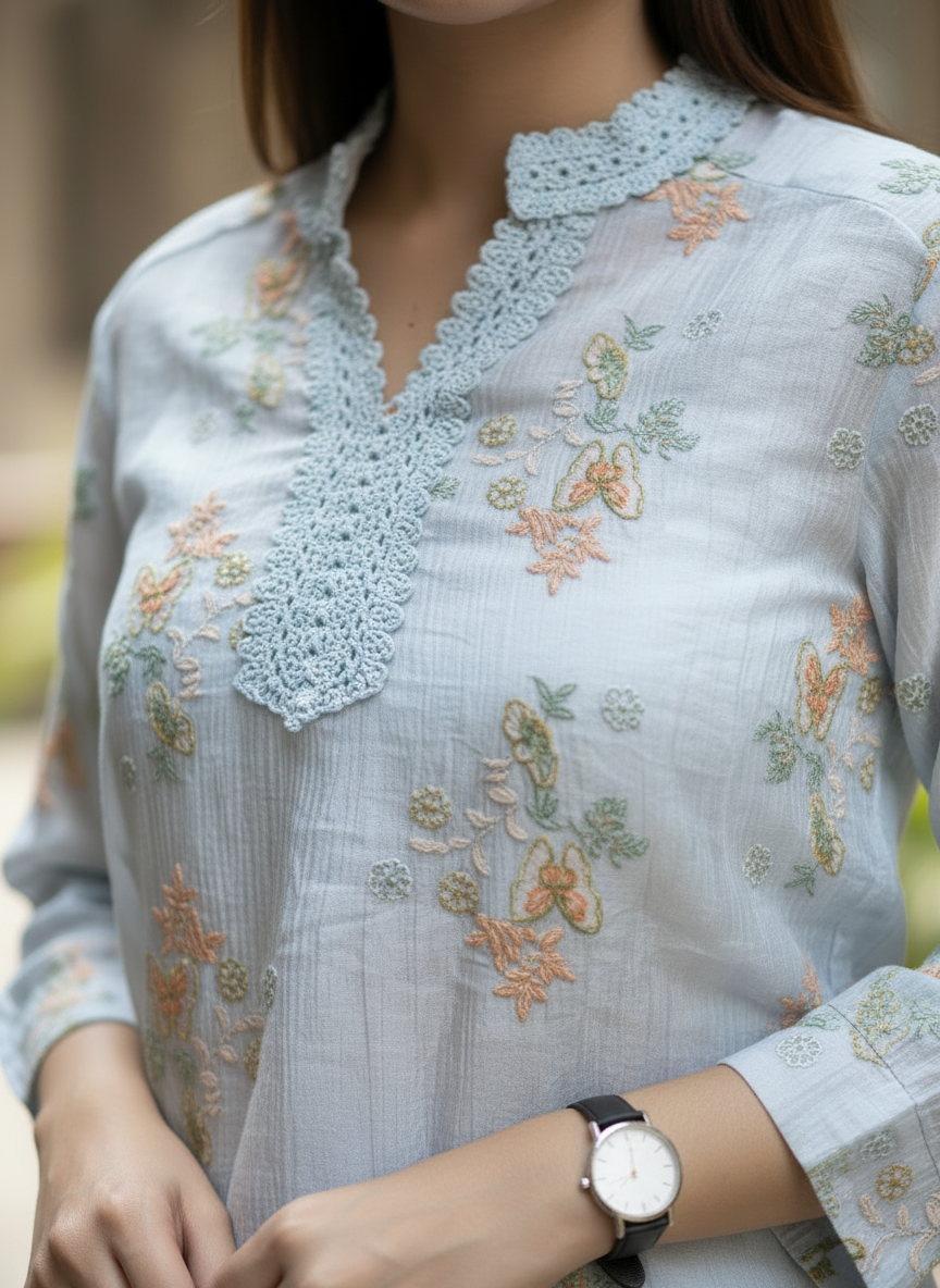 Floral Embroidered Tunic