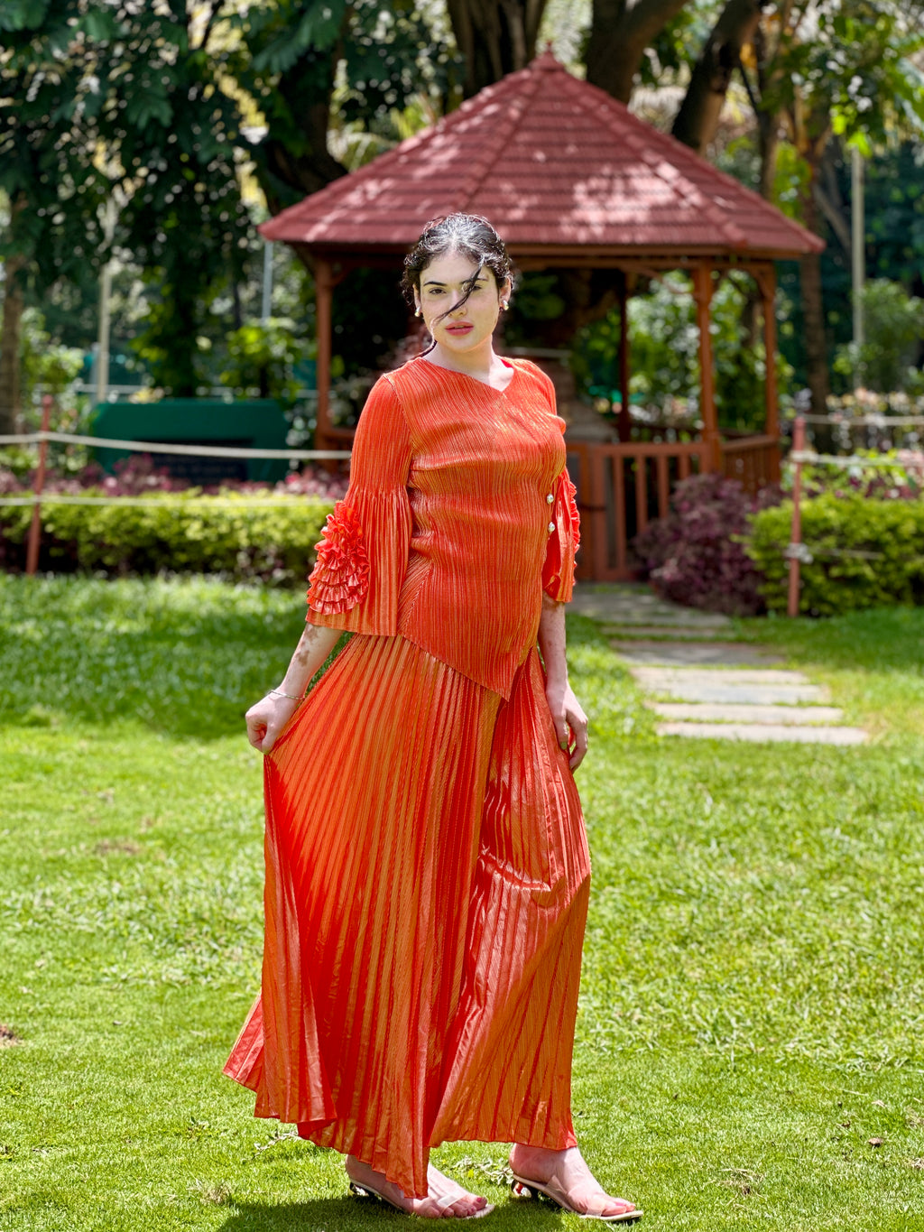 Irene Metallic Set- Orange