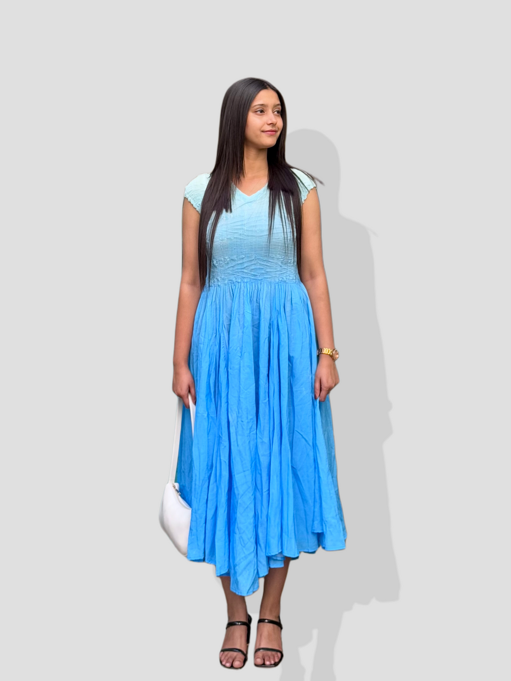 Isabel Flare Dress- Blue