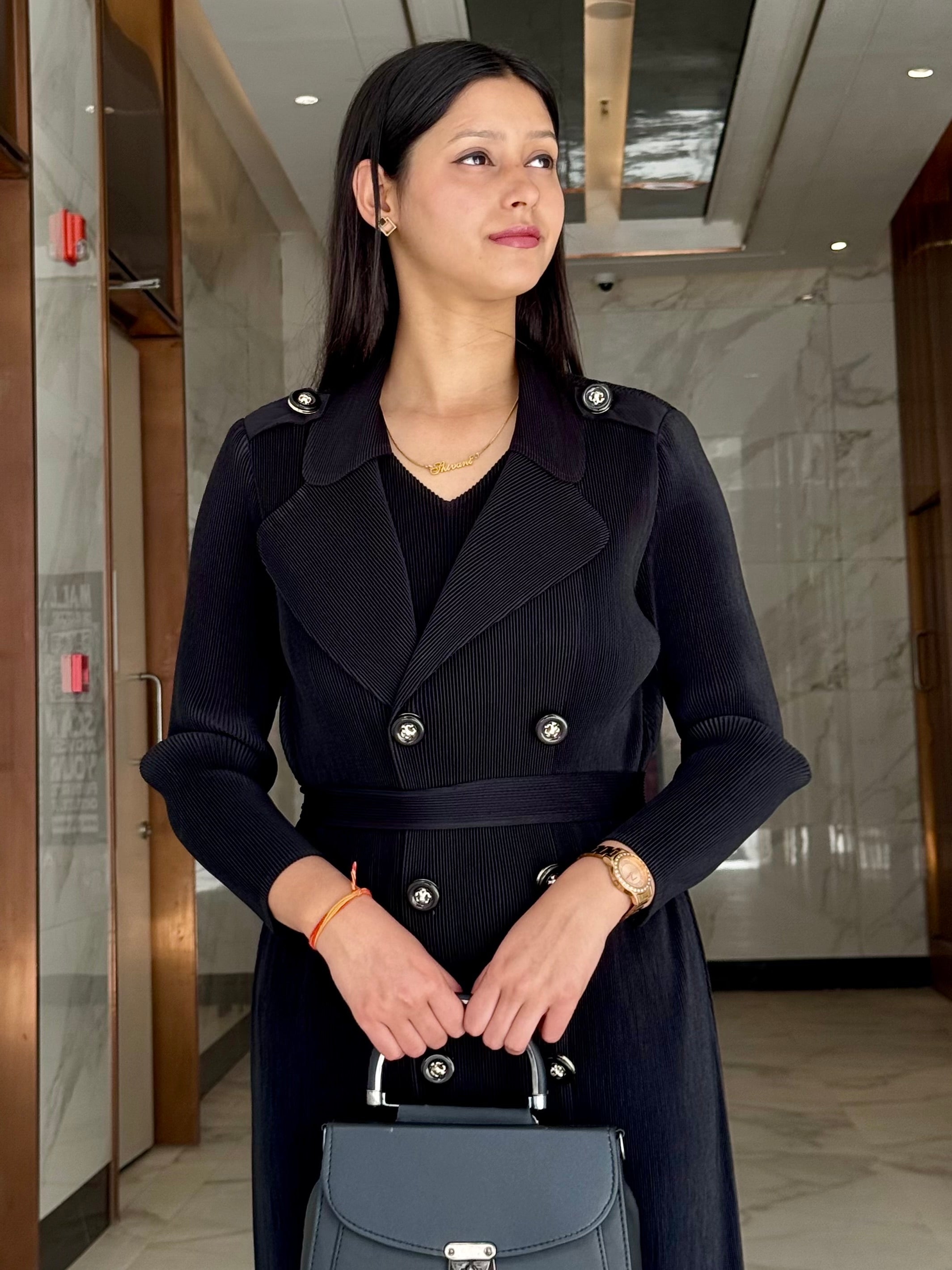 Elvira Blazer Dress- Black