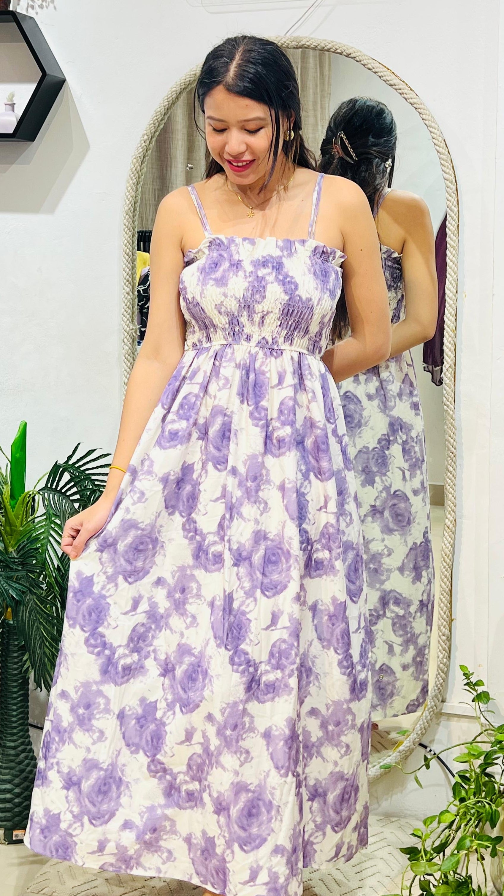 Bloom Strip Maxi Dress