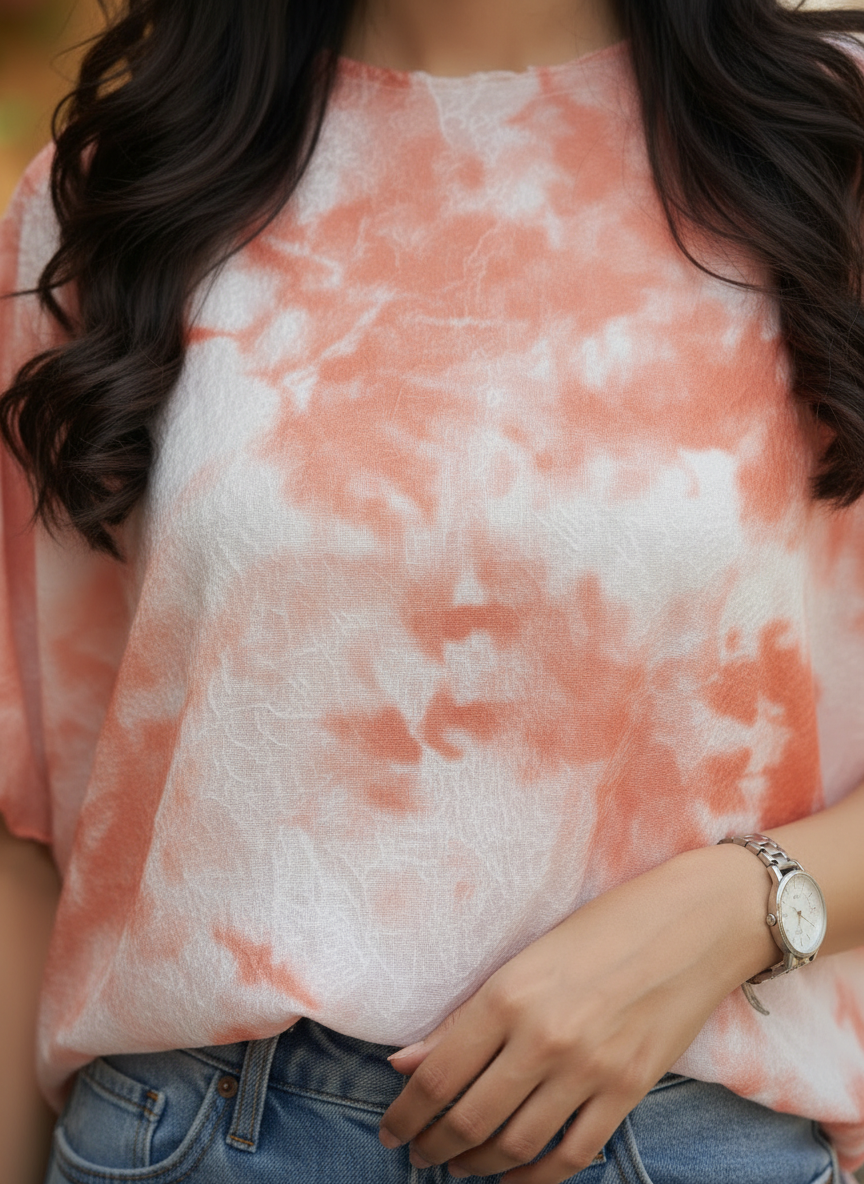 Tie-dye Textured Top