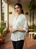 Ivory Blossom Hand-Embroidered Tunic