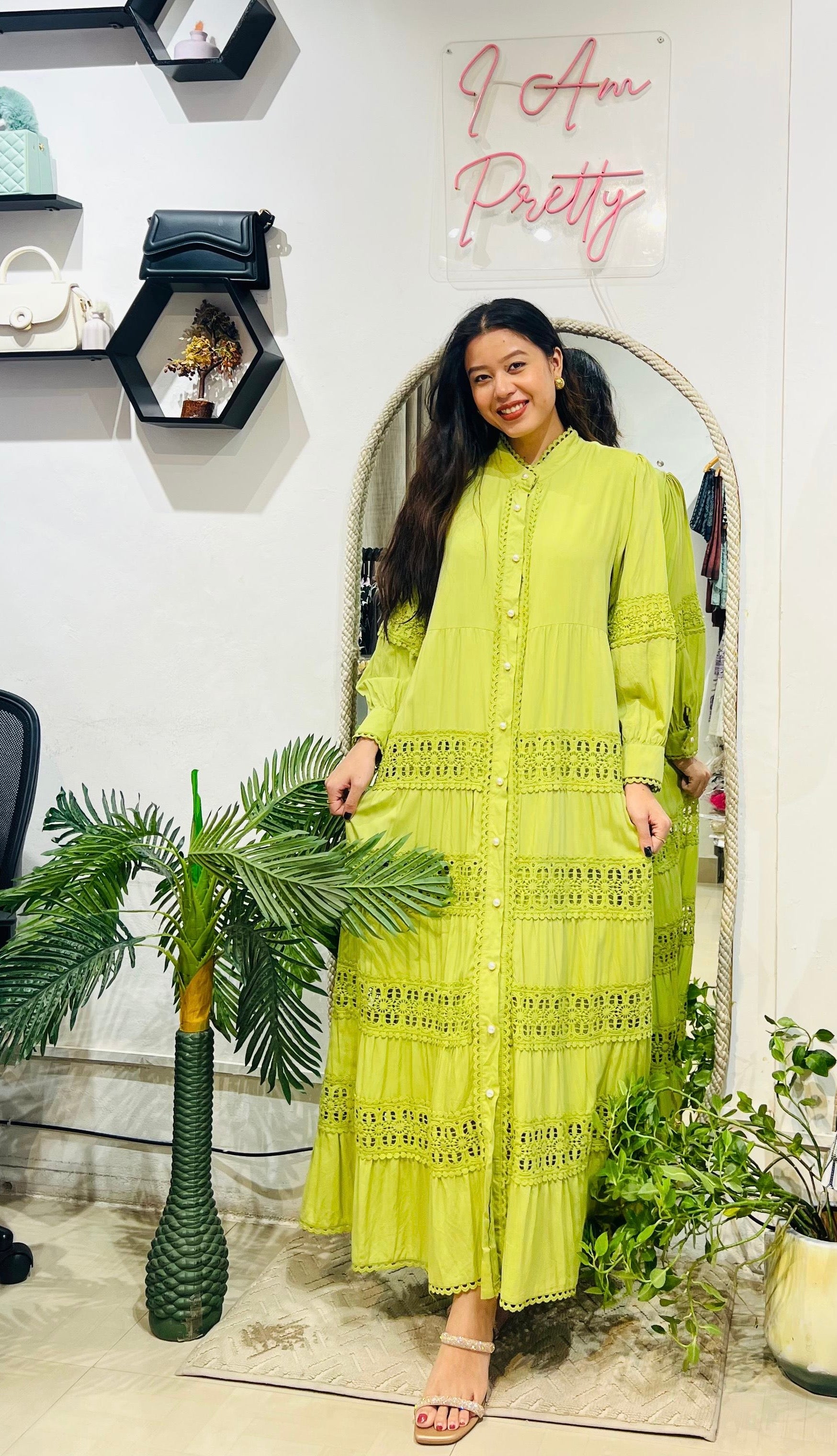 Lime Elegance Maxi Dress