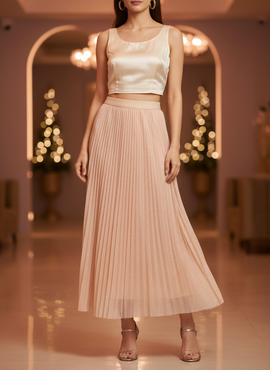 Peach flare skirt