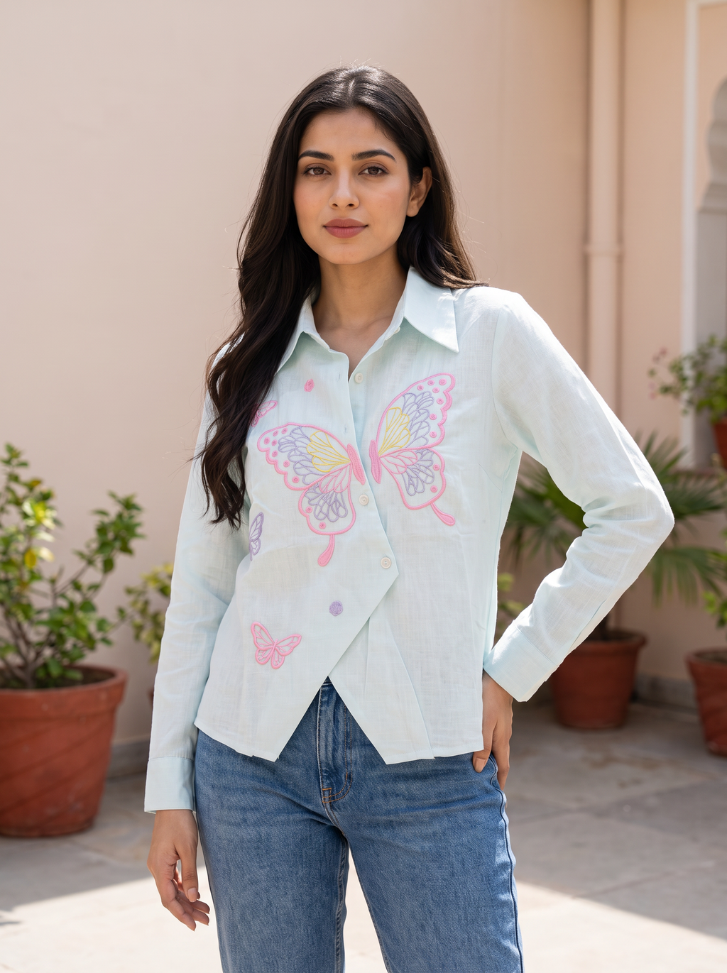 Butterly Embroidered Shirt