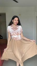 AMÉLIE Soft Blush Pleated dress