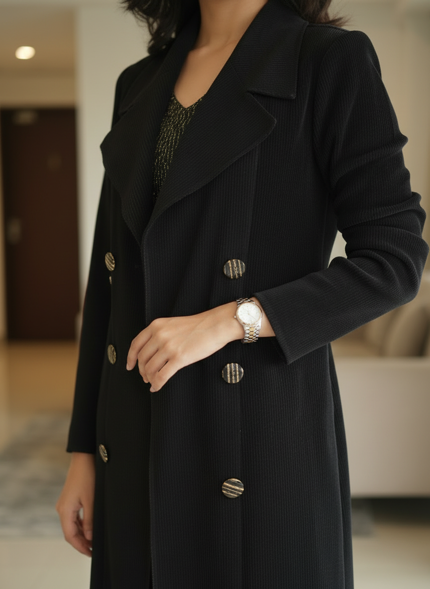 Seraphina Pleated Trench-Style Midi Dress