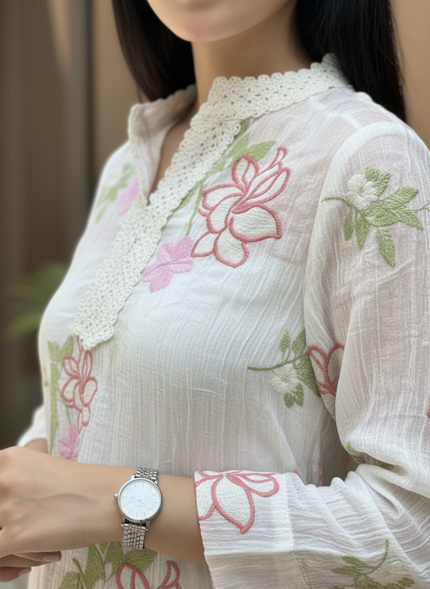 Floral Embroidered Tunic