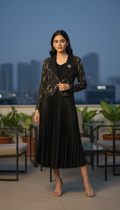 NOIRÉ Luxe Pleated Dress- Black