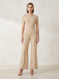 Beige Flared Pants