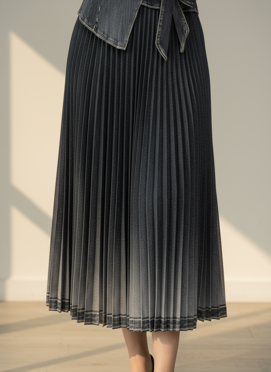 Classic Tie Pleated Dress