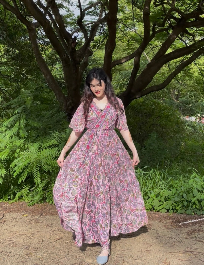 Floral Grace Wrap Maxi Dress