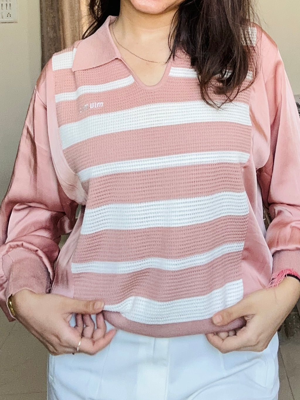 Blush Knit Sleeve Top – Korean Edit