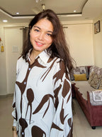 Mocha Abstract Oversized Shirt
