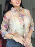 Sheer Watercolour Bloom Shirt