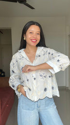 Aura Scallop-Hem Shirt