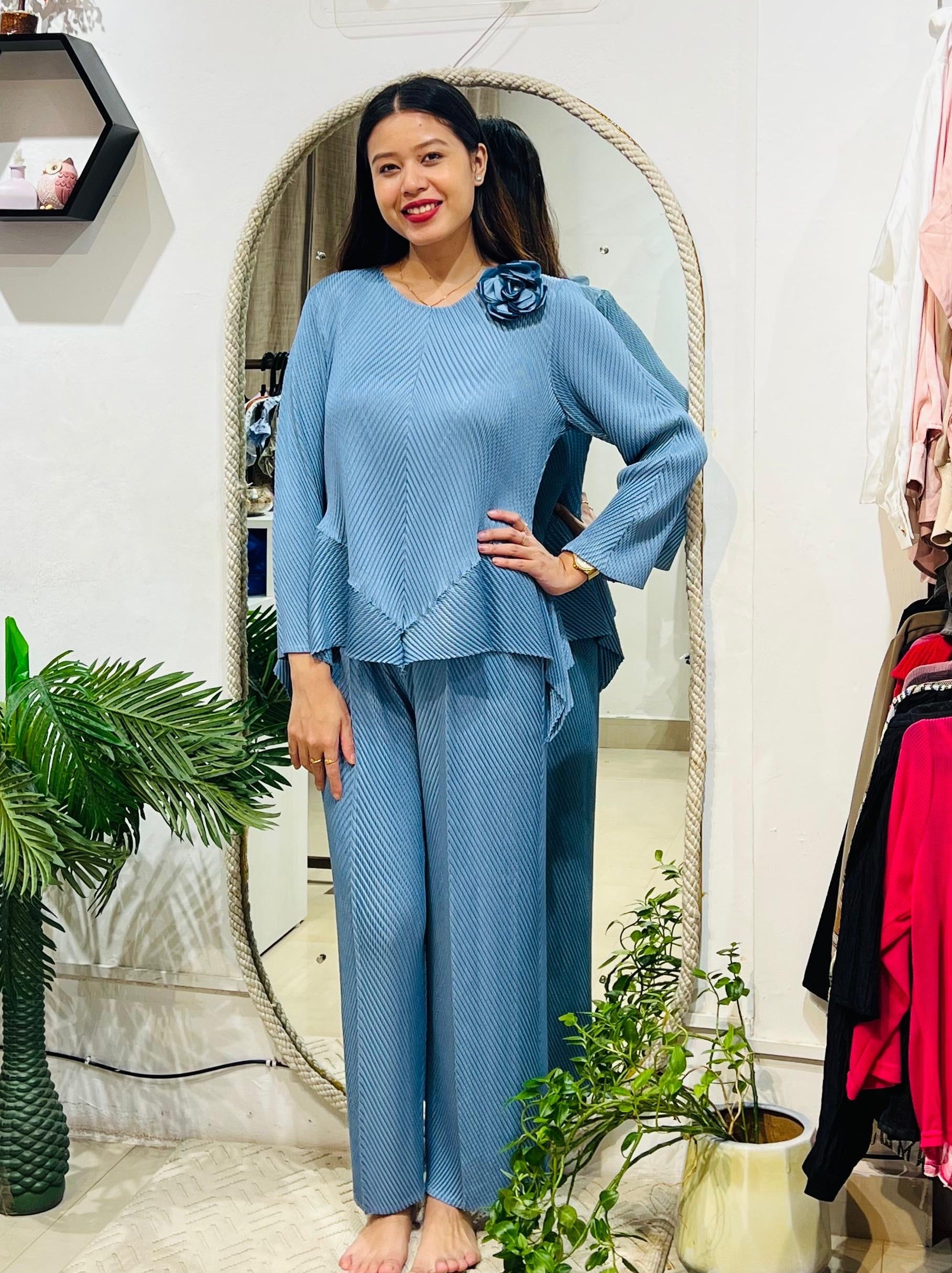 The Aurelia Pleated Peplum Co-ord Set