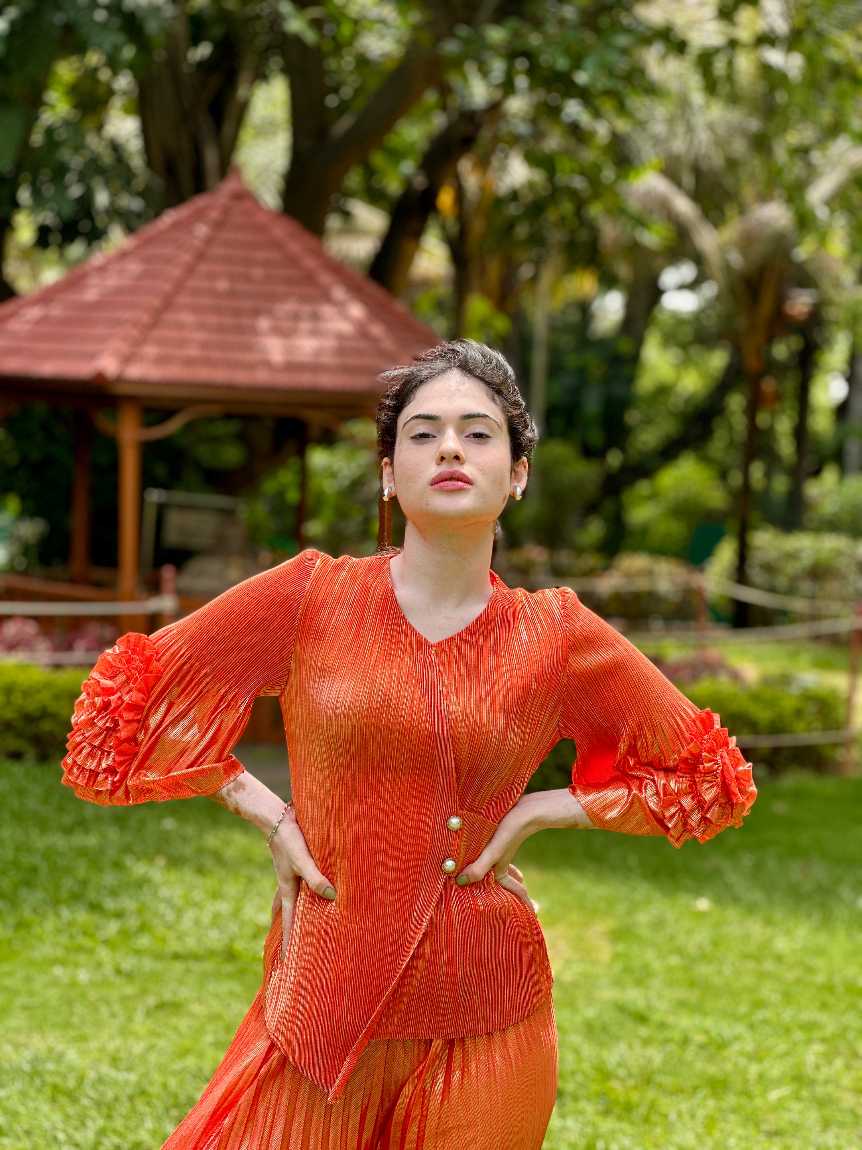 Irene Metallic Set- Orange