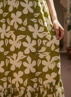 Amethyst Flora Smocked Midi Dress