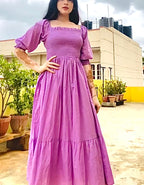 Lilac Bloom Smocked Maxi Dress