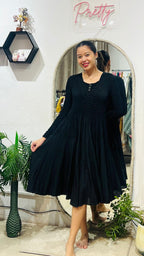 Midnight Grace Pleated Dress