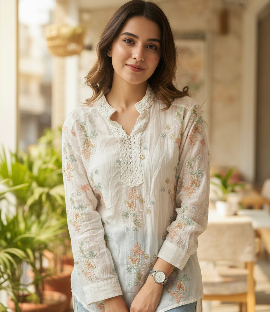 Floral Embroidered Tunic