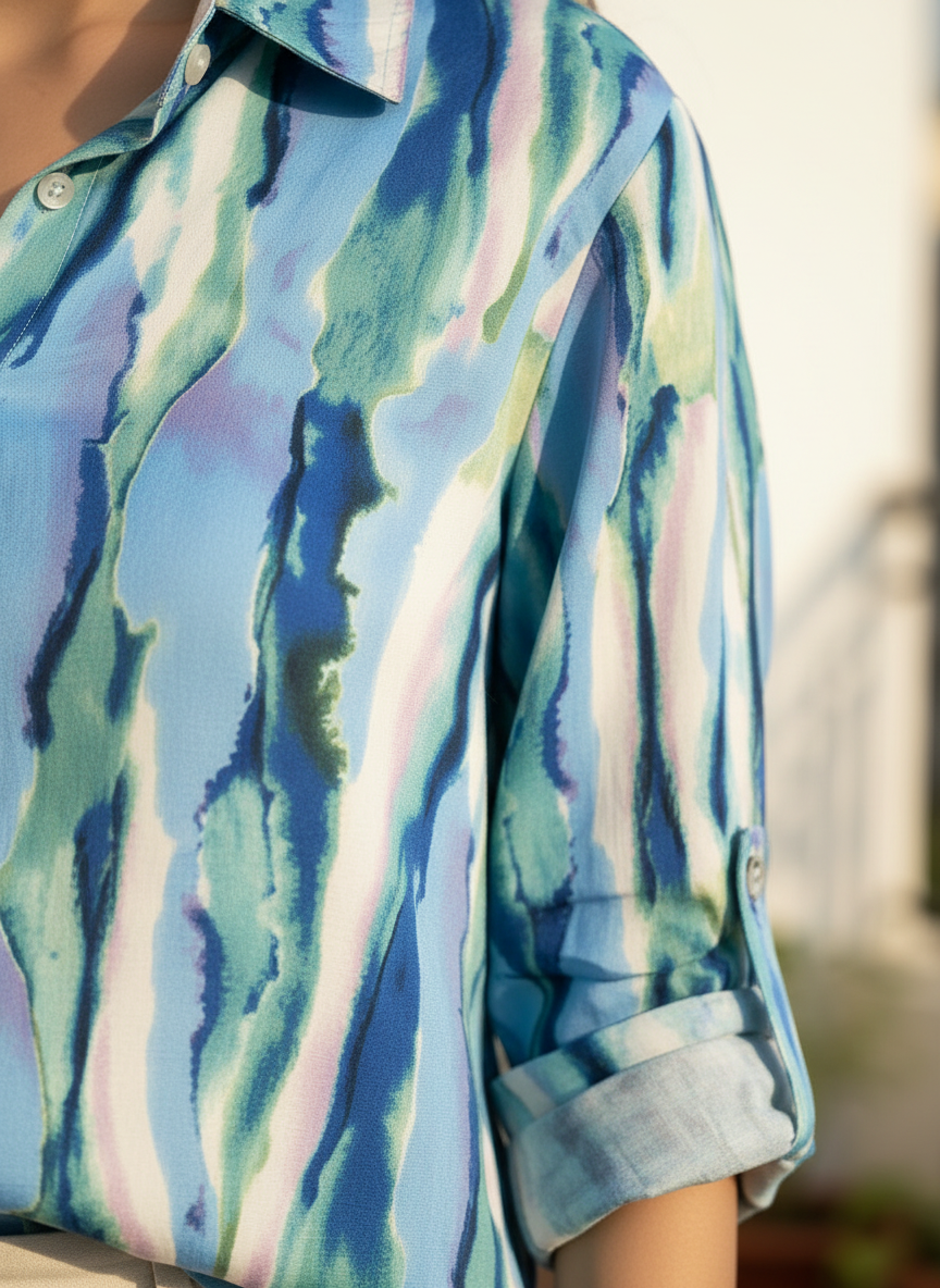 Cascade Satin Crepe Shirt