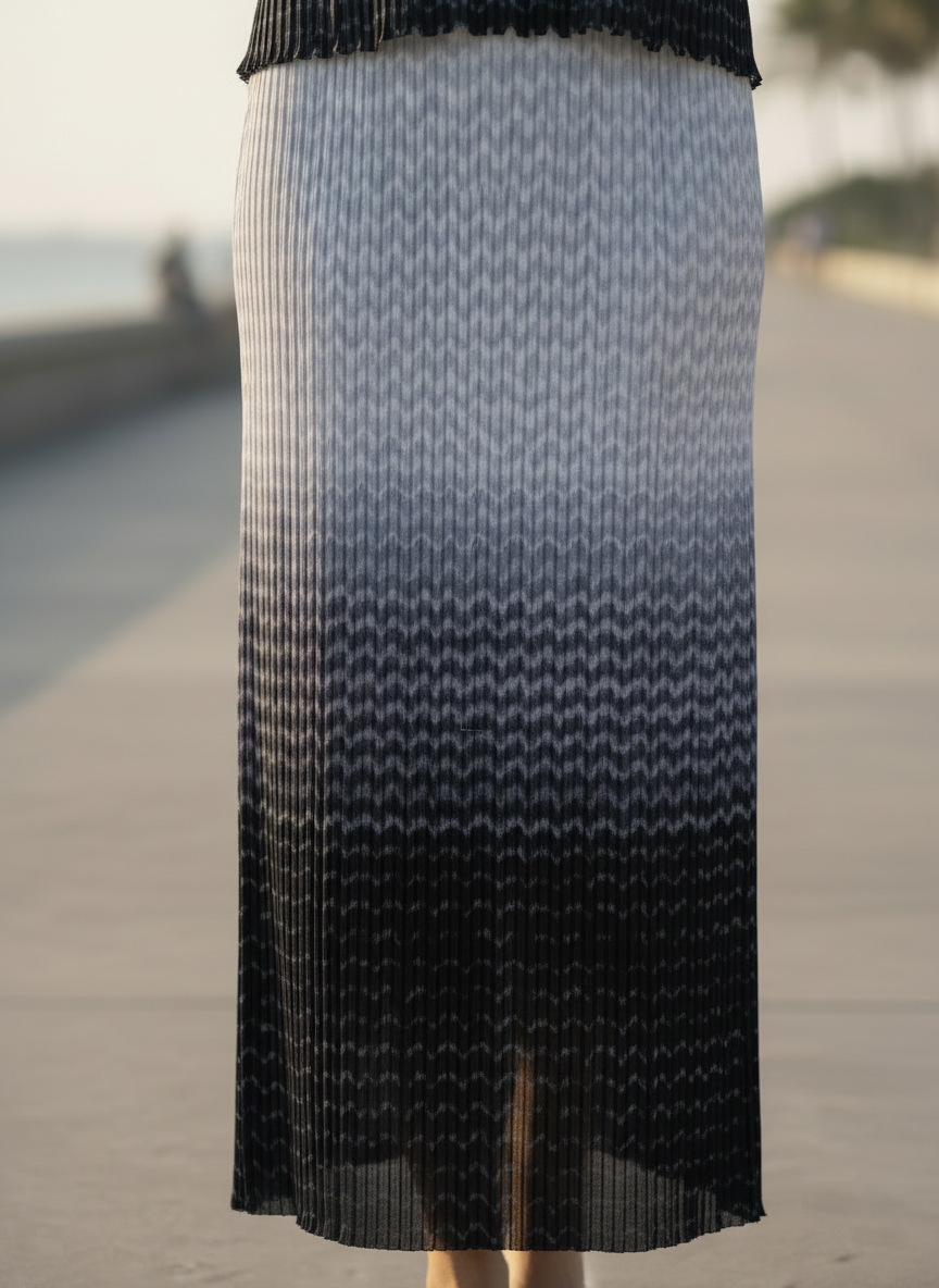 The Midnight Mist Ombre Pleated Set