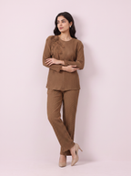 Mocha Pleated Set