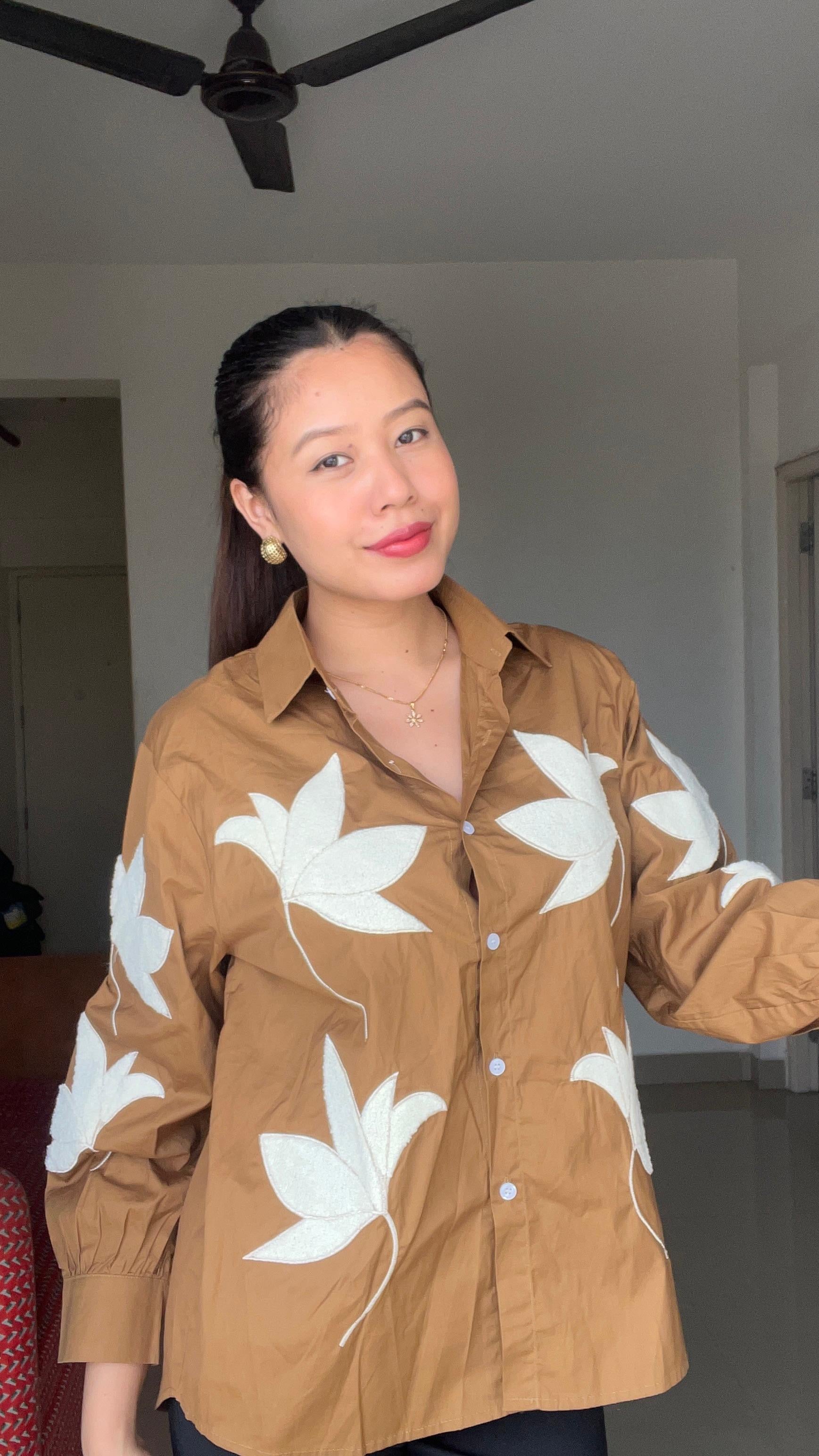 Ochre Earth Appliqué Shirt