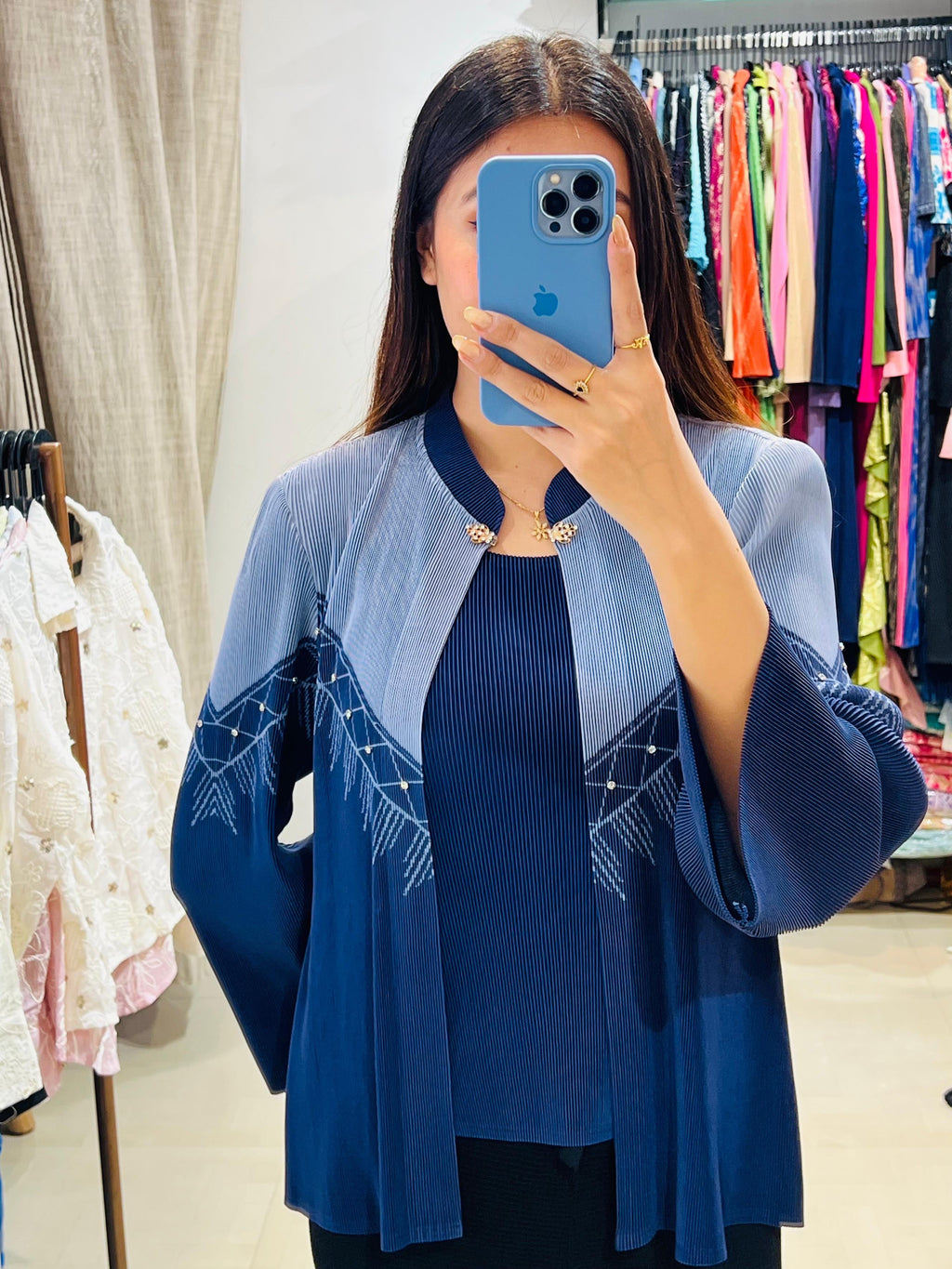 Elara Pleated Overlay Top