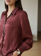Classic Maroon Satin Shirt