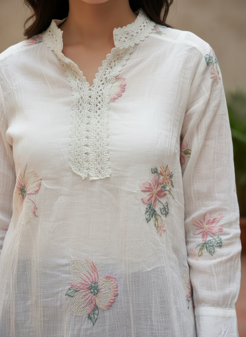Floral Embroidered Tunic