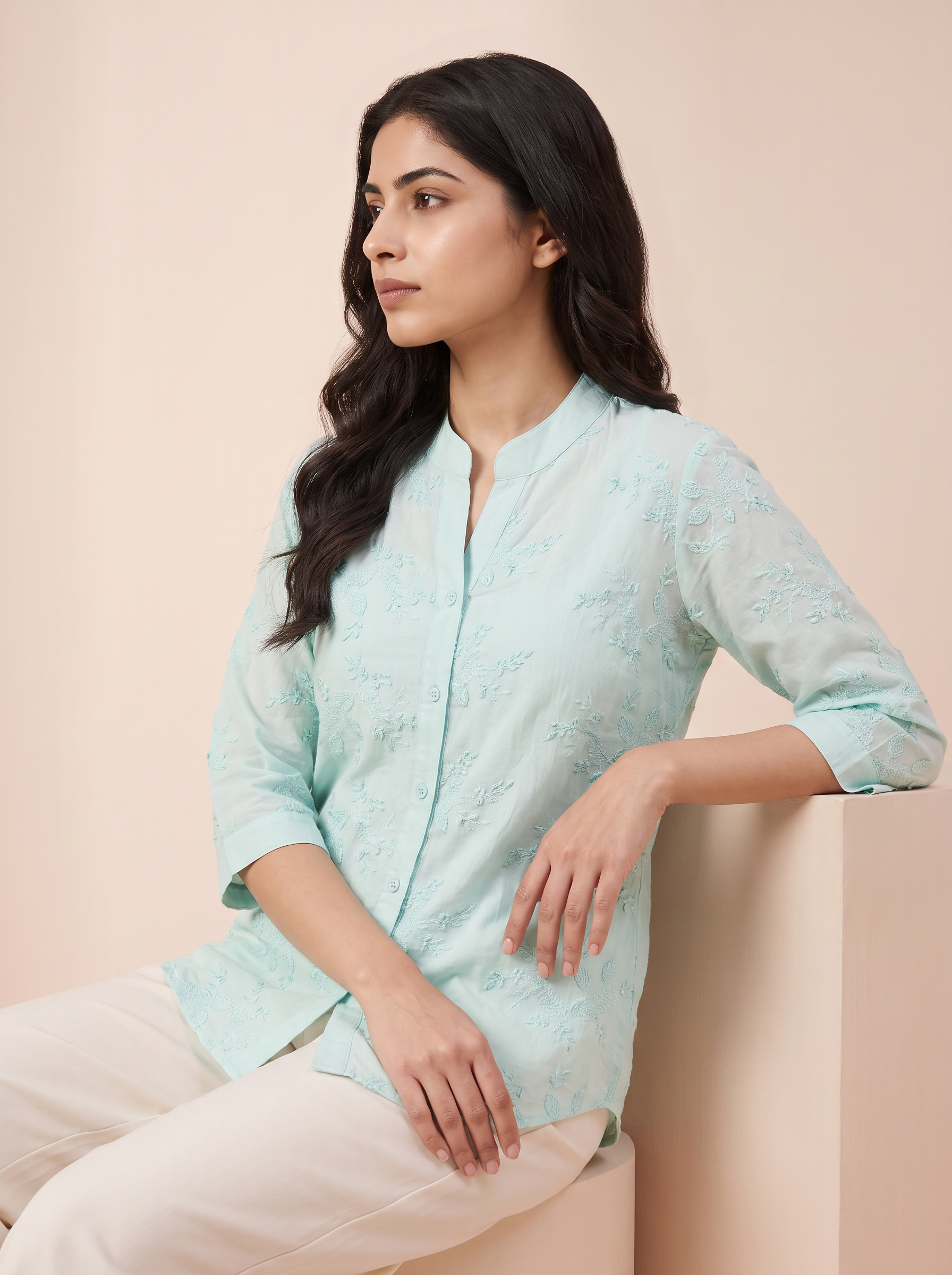 Fuschia Embroidered Shirt