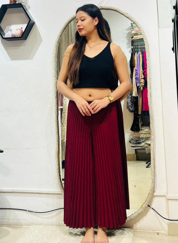 The Signature High-Rise Pleated Palazzo Trousers