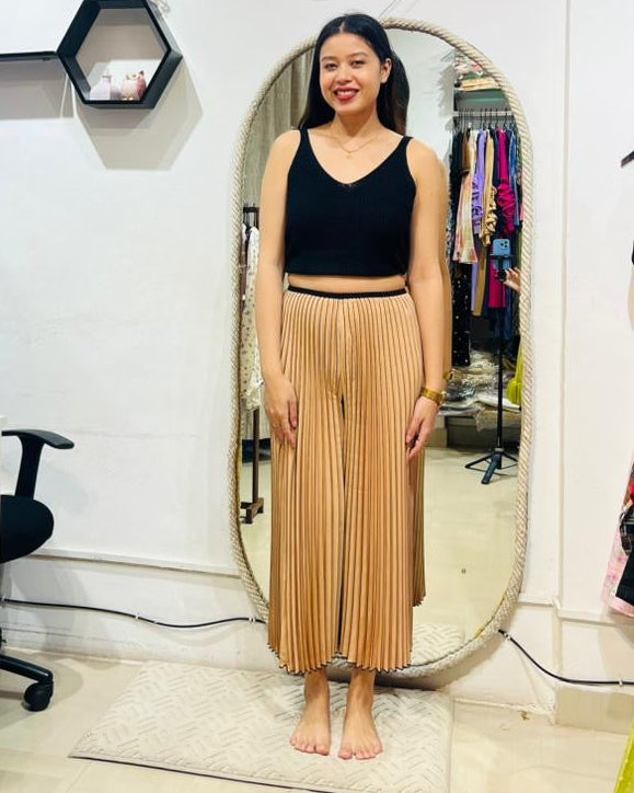 The Signature High-Rise Pleated Palazzo Trousers