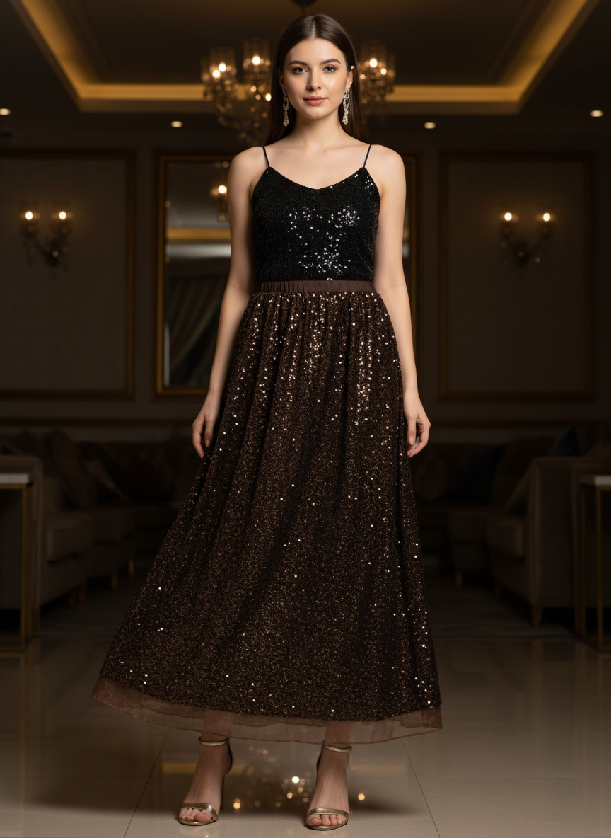 Brown sequins Skirt