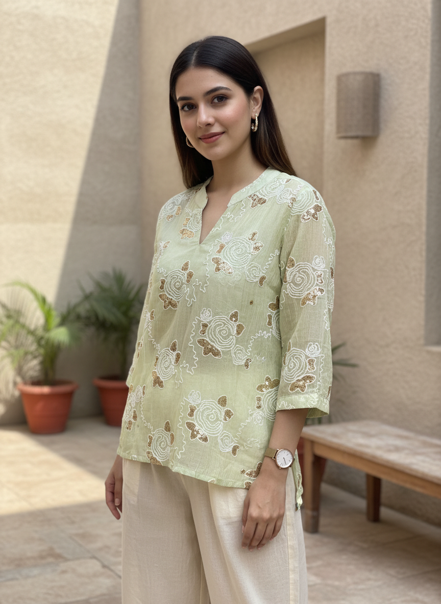 Chanderi Pastel Shirt