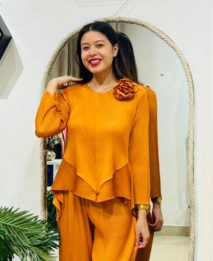 The Aurelia Pleated Peplum Co-ord Set