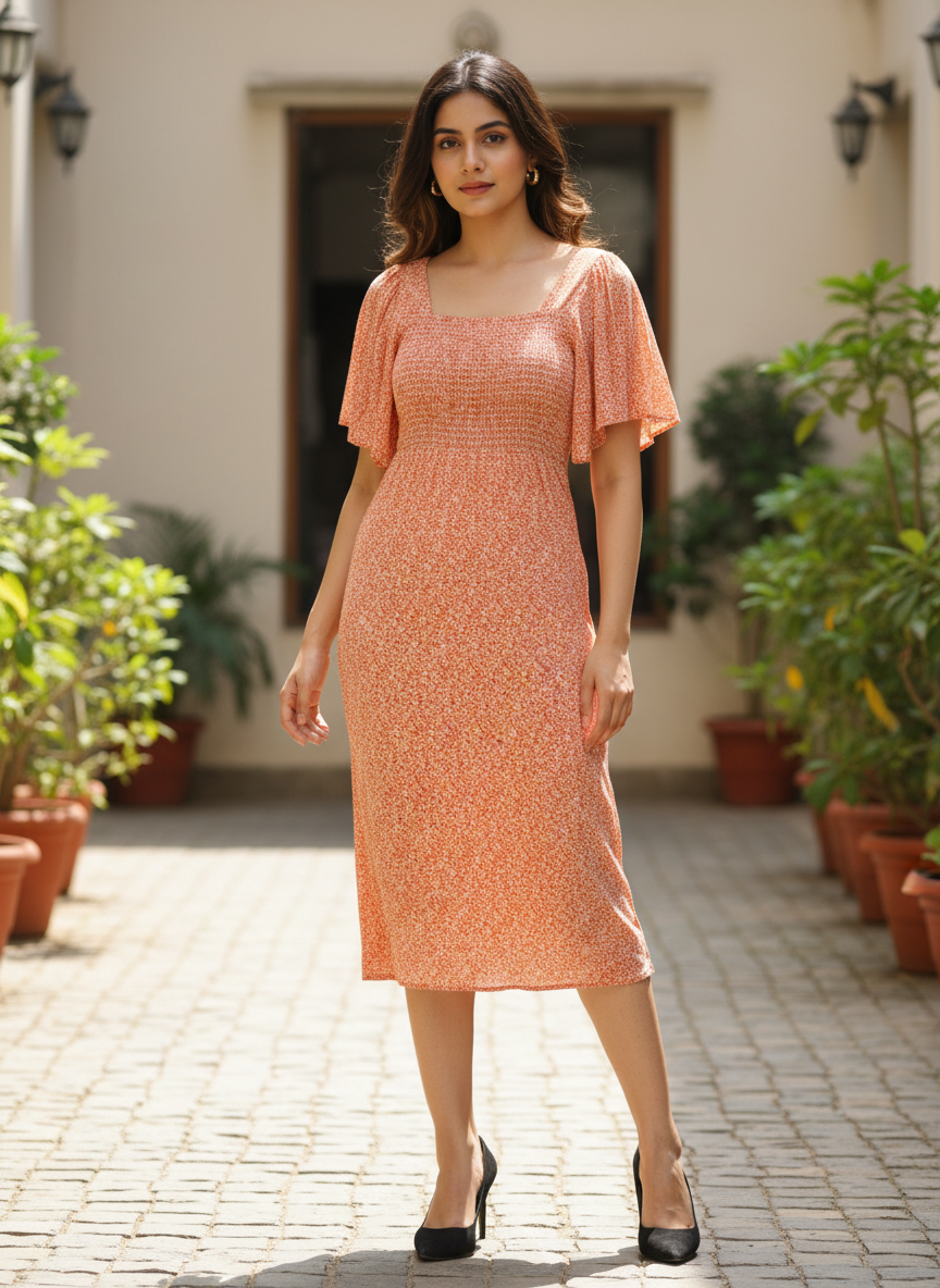 Sienna Floral Smocked Midi Dress