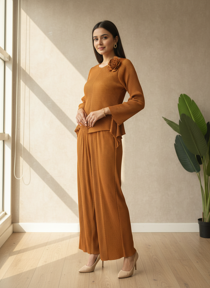 The Aurelia Pleated Peplum Co-ord Set