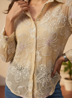 Floral Embroidered shirt