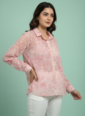 Pastel Sheer Button-Down