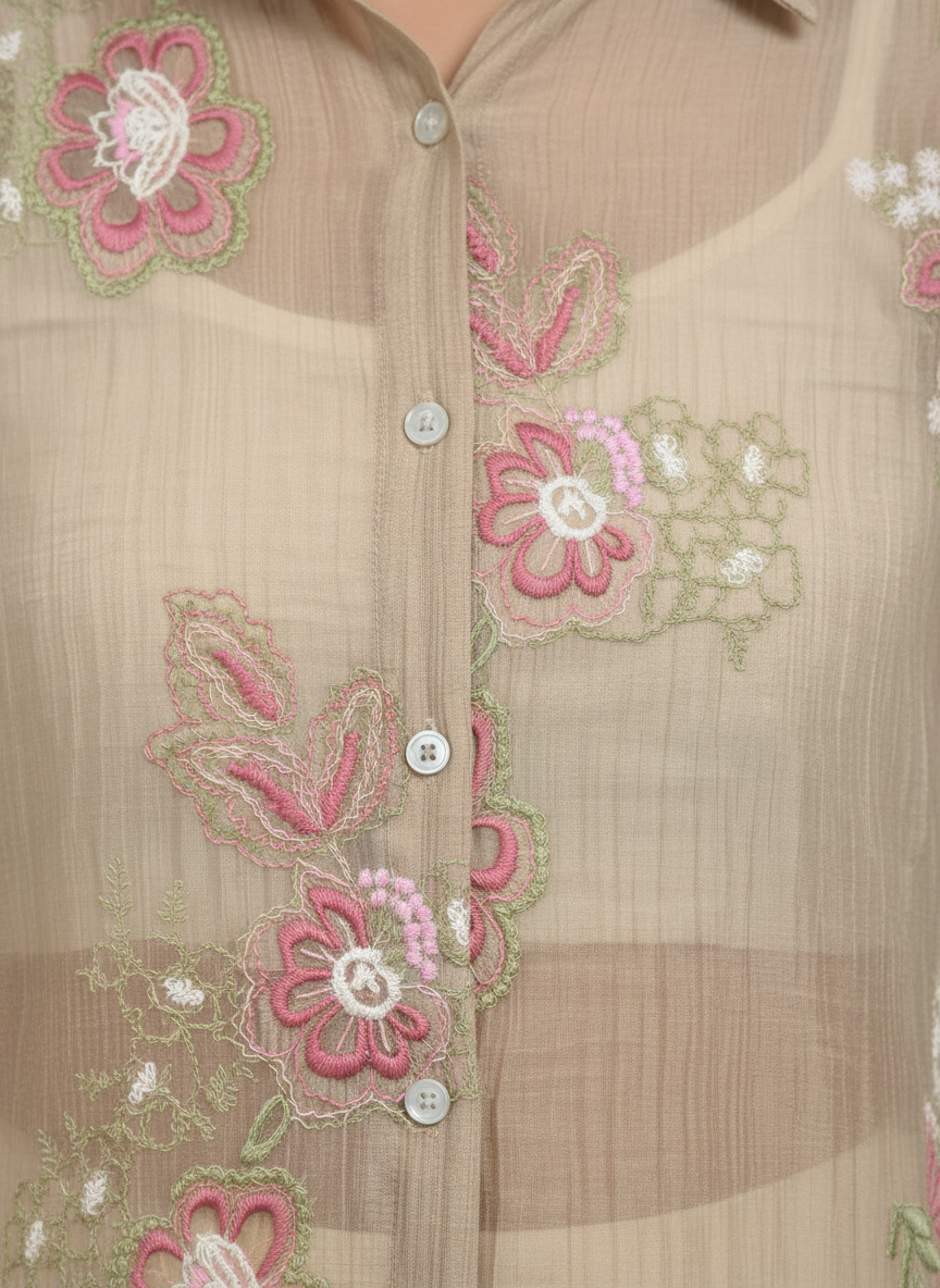 The Ethereal Flora Sheer Blouse