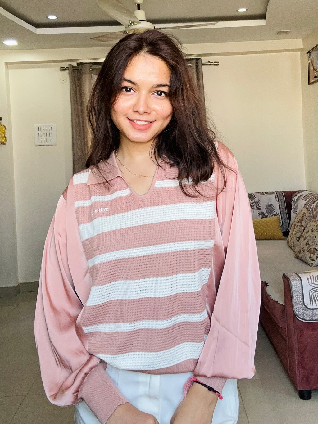 Blush Knit Sleeve Top – Korean Edit