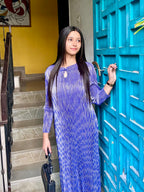 Tia Metallic Dress- Violet