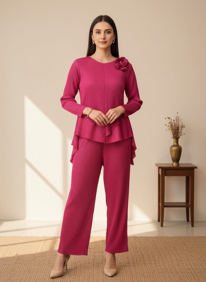 The Aurelia Pleated Peplum Co-ord Set